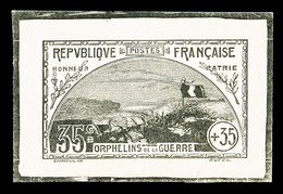 (*) N°152, Orphelins, Essai En Noir Sur Feuillet Avec Valeur Différente: 35c +35c (au Lieu De 35c +25c), Rare Et TB (cer - 1900-02 Mouchon