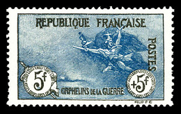 ** N°155, Orphelins, 5F +5F Noir Et Bleu, Dentelure Irregulière, Très Bon Centrage. TB (certificat)  Qualité: **  Cote:  - 1900-02 Mouchon