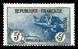 ** N°155, Orphelins, 5F +5F Noir Et Bleu, Dentelure Irregulière Sinon TB (certificat)  Qualité: **  Cote: 5500 Euros - 1900-02 Mouchon