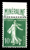 * N°188A, Minéraline, 10c Vert, Très Bon Centrage, TB (certificat)  Qualité: *  Cote: 700 Euros - 1900-02 Mouchon