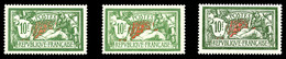 ** N°207/a, 10F Merson, 3 Exemplaires Avec Nuances Différentes, Bon/très Bon Centrages. SUP (certificat)  Qualité: **  C - 1900-02 Mouchon