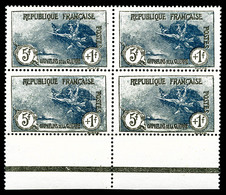 ** N°232, Orphelins, 5F +1F Noir Et Bleu En Bloc De Quatre, Bord De Feuille Inférieur, Très Bon Centrage, SUP (certifica - 1900-02 Mouchon