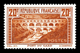 * N°262Aa, Pont Du Gard, 20F Chaudron Clair Type I, Quasi **, SUPERBE (signé Margues/certificat)  Qualité: *  Cote: 1500 - 1900-02 Mouchon