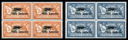 ** N°1/2, Paire Merson Surchargés En Bloc De Quatre, TRES BON CENTRAGE, FRAÎCHEUR POSTALE, SUPERBE Et R.R.R. (certificat - 1927-1959 Mint/hinged