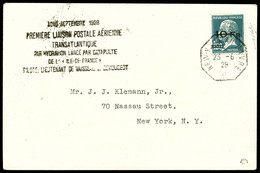 O N°4, Pasteur 10F Sur 1F50 Bleu Surchargé à Bord Du Paquebot 'Ile De France', CENTRAGE PARFAIT, Sur Lettre Avec Griffe  - 1927-1959 Neufs