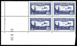 ** N°6a, 1f 50 Outremer En Bloc De Quatre Cdf Daté Du 24.9.1930. TTB (certificat)  Qualité: **  Cote: 700 Euros - 1927-1959 Mint/hinged