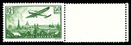 ** N°14, Avion Survolant Paris, 50F Vert-jaune Bdf, SUP (certificat)  Qualité: **  Cote: 2000 Euros - 1927-1959 Neufs