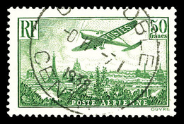 O N°14, 50F Vert-jaune, Obl Càd, TB  Qualité: O  Cote: 420 Euros - 1927-1959 Ungebraucht