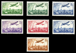 * N°8/14, Série Avion Survolant Paris, Les 7 Valeurs TB (certificat)  Qualité: *  Cote: 1270 Euros - 1927-1959 Ungebraucht