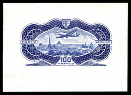 (*) N°15A, NON EMIS, 100F Burelé: épreuve En Bleu-foncé, Sans Burelage. SUPERBE. R.R.R. (certificat)  Qualité: (*)  Cote - 1927-1959 Ungebraucht