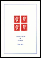 ** N°4, Non émis: Dulac, 2F 40 Rouge En Bloc De Quatre Sur Feuillet Non Dentelé, SUPERBE. R.R. (certificat)  Qualité: ** - Mint/Hinged