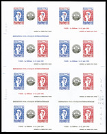 ** N°8, Philexfrance 82: Feuille Complète Comprenant 8 Essais Multicolores Différents Non Dentelé, Datée Du 28/12/81, R. - Mint/Hinged