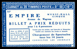 ** N°199-C7, Série 126 RP-B, EMPIRE MUSIC HALL Et GALERIES BARBES (leg Décalque Sur 2 Bdf). TB (certificat)  Qualité: ** - Autres & Non Classés