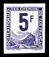 (*) N°34af, (référence Maury), 5F Locomotive à Vapeur, Ensemble De 4 Essais De Couleurs Non Dentelés, TB (certificat)  Q - Mint/Hinged