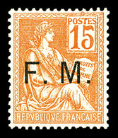 ** N°1, 15c Orange, Très Bon Centrage. SUP (signé Calves)  Qualité: **  Cote: 345 Euros - Military Postage Stamps