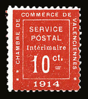 * N°1, 10c Vermillon, Frais Et TB (certificat)  Qualité: *  Cote: 550 Euros - Guerre (timbres De)