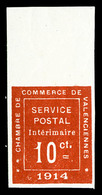 ** N°1a, (cote Maury) 10c Vermillon NON DENTELE, Haut De Feuille, SUPERBE (signé Brun/certificat)  Qualité: **  Cote: 26 - Guerre (timbres De)