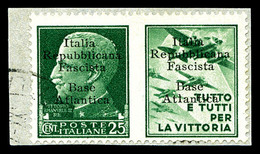 O N°9B, (N° Maury), Timbre De Propagande 25c Vert Avec Vignette 'Aviation' Sur Son Support. SUPERBE. R.R.R (signé Schell - Kriegsmarken