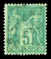 (*) N°15, 5c Vert Surchargé Verticalement 5 Lignes Du 4 Oct 1893, Très Beau (signé Calves/certificat)  Qualité: (*)  Cot - 1893-1947