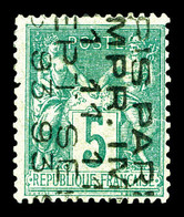 (*) N°15, 5c Vert Surchargé Verticalement 5 Lignes Du 11 Septembre 1893, Très Beau (signé Calves/certificat)  Qualité: ( - 1893-1947