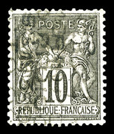 (*) N°16, 10c Noir Sur Lilas Surchargé 5 Lignes Du 10 Octobre 1893, TTB. R.R (signé Scheller/certificat)  Qualité: (*) - 1893-1947