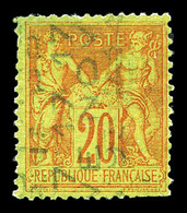 (*) N°18, 20c Brique Sur Vert Surchargé 5 Lignes Du 17 Novembre 1893, Pelurage (normal), Belle Présentation, TB. R.R (si - 1893-1947