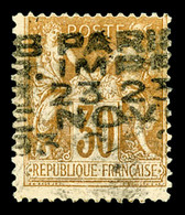 (*) N°20, 30c Brun Surchargé 5 Lignes Horizontalement Du 23 Novembre 1893. SUP. R.R.R (signé Brun/certificat)  Qualité:  - 1893-1947