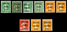 (*) N°24, 25, 26, 28, 29, 30, 32, 33 Et 36, Tous TB (signés Calves)  Qualité: (*)  Cote: 1030 Euros - 1893-1947