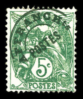 (*) N°41ce, 5c Blanc, Surcharge Verte Don 'T' Surélevé. TTB. R. (signé Calves/certificat)  Qualité: (*) - 1893-1947