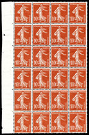 ** N°2, (cote Maury)10c Rouge Provenant De Roulette: 24 Timbres (4 Bandes De 6 Exemplaires) Avec Bdf Latéral Gauche (2ex - Rollen