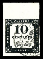 O N°1, 10c Noir Haut De Feuille. SUP (signé Calves)  Qualité: O - 1859-1959 Neufs