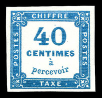 * N°7, 40c Bleu, Quasi **, Frais. TTB (certificat)  Qualité: *  Cote: 600 Euros - 1859-1959 Neufs