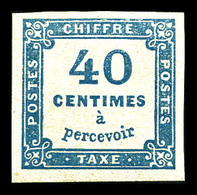 * N°7b, 40c Bleu De Prusse, Quasi **. SUP. R. (signé Brun/Certificats)  Qualité: *  Cote: 3250 Euros - 1859-1959 Mint/hinged