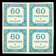 ** N°9, 60c Bleu En Bloc De Quatre, FRAÎCHEUR POSTALE, TTB (certificat)  Qualité: ** - 1859-1959 Neufs