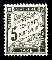 ** N°14, 5c Noir Fraîcheur Postale, Très Bon Centrage. SUP (certificat)  Qualité: ** - 1859-1959.. Ungebraucht