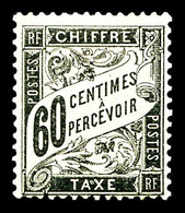 * N°21, 60c Noir, Fraîcheur Postale, SUP (signé Brun/certificat)  Qualité: *  Cote: 1000 Euros - 1859-1959.. Ungebraucht