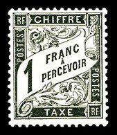 (*) N°22, 1F Noir, Bon Centrage. TTB (certificat)  Qualité: (*) - 1859-1959 Mint/hinged