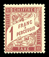 ** N°39, 1F Rose Sur Paille, Fraîcheur Postale. SUP. R.R. (signé Brun/certificat)  Qualité: **  Cote: 1850 Euros - 1859-1959 Mint/hinged