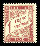 ** N°39, 1F Rose Sur Paille, Fraîcheur Postale. SUP. R.R. (signé Brun/certificat)  Qualité: **  Cote: 1850 Euros - 1859-1959 Neufs