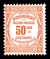 ** N°47, 50c Rouge, TB (certificat)  Qualité: **  Cote: 1100 Euros - 1859-1959 Neufs