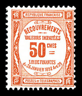 * N°47, 50c Rouge. TB  Qualité: *  Cote: 450 Euros - 1859-1959 Neufs