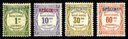 * Série Recouvrement: Les 4 Valeurs Surchargées 'SPECIMEN' En Rouge Et Bleu, R.R.R. (signés Scheller/certificat)   Quali - 1859-1959 Neufs