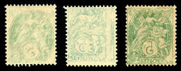 ** N°111, 5c Blanc, 3 Ex Impression Recto-verso Dont 1 Double. TB  Qualité: ** - Neufs