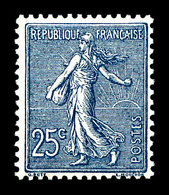 ** N°132a, Semeuse 25c, Nuance Bleu Foncé, TTB (signé Scheller)  Qualité: **  Cote: 240 Euros - Ungebraucht