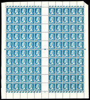 ** N°181a, Pasteur, 1F50 Bleu: Faux De Marseille En Feuille Complète De 100 Exemplaires, SUP. RARE (certificat)  Qualité - Ungebraucht