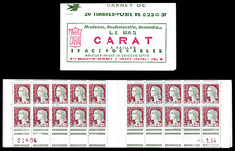 ** N°1263-C3, Série 25-63, Piquage à Cheval, Timbres Avec 4 Barres Au Lieu De 2, SUP (certificat)  Qualité: **  Cote: 40 - Libretti