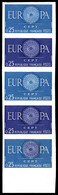 ** N°1266, 25c Europa, Bande De 5 Exemplaires Dont 1 Multicolore. TTB  Qualité: **  Cote: 575 Euros - Other & Unclassified