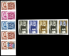 ** N°1286/87, Paire Personnages De 1961 En 2 Bandes De 5 Dont 1 Exemplaire Multicolore. TTB  Qualité: **  Cote: 405 Euro - Sonstige & Ohne Zuordnung