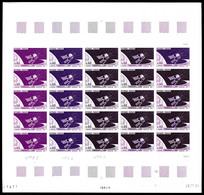 ** N°1476, 0.60 Satellite, Feuille Complète De 25 Exemplaires Dont 7 Multicolores Avec Annotations De Couleurs, Datée Du - Sonstige & Ohne Zuordnung