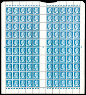 ** N°181, Pasteur, 1F50 Bleu: Faux De Marseille En Feuille Complète De 100 Exemplaires, RARE (certificat)  Qualité: **   - Ganze Bögen